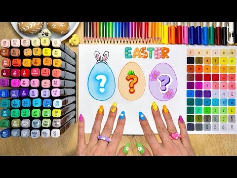 Satisfying Easter Egg Drawing & Coloring | ASMR & Calm 🐰🥕🪿🎀