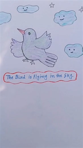 easy drawing of the birds fly in the sky