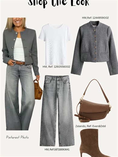 Spring office outfit ideas! Sliding into the season with these fresh outfits—gray and camel combo vs blue jeans and black sweater on top of an oversized white shirt. #SpringOutfits #SeasonalFashion #OfficeOutfit #SpringWardrobe #OOTDInspo