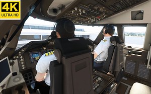 【微软模拟飞行2020】激动！预备机师登上747观摩学习。真舍不得走出驾驶舱门。