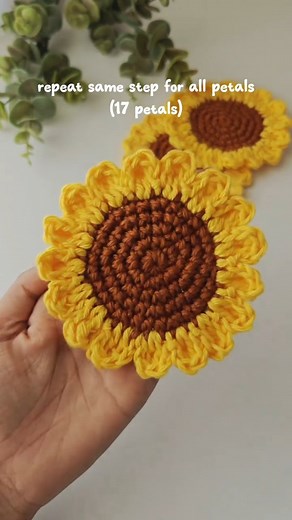 21K views · 3K reactions | New crochet pattern sunflower tea coaster  . . . . #crochet #crocheting #knittting | Kanak Prajapati | Facebook