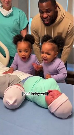 Twin Babies vs Tiny Babysitters 😂#twinslife #babyfails #parenthoodlaughs #viralshortclip #baby #cute