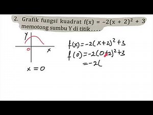 Grafik fungsi kuadrat f(x)=-2(x+2) kuadrat +3 memotong sumbu y di titik
