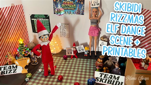 You guys. May I present... Trendy elf idea '24: 퐒퐊퐈퐁퐈퐃퐈 퐑퐈퐙퐙퐌퐀퐒 퐃퐀퐍퐂퐄 퐒퐇퐎퐖퐃퐎퐖퐍!!! Think your Elf has rizz? Prove it with our Skibidi Rizzmas Dance Showdown printables pack!! Get it ⬇️⬇️ | Mama Cheaps | Facebook