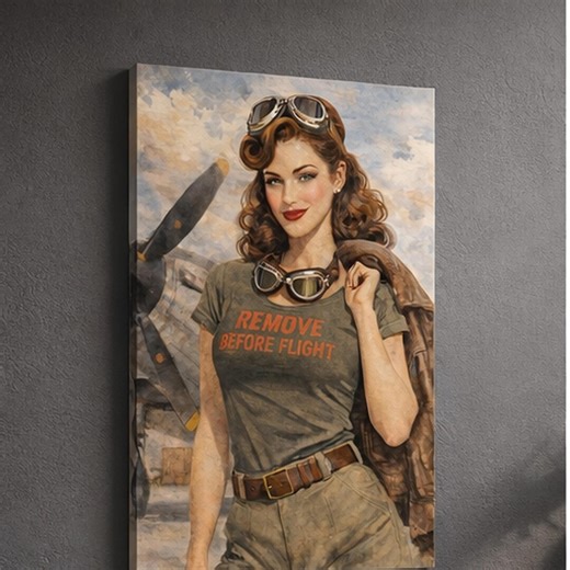 WWII Nose Art Canvas Print Military Aviation Wall Decor Vintage Airplane Pinup Artwork Pilot Gift Man Cave Decoration Aircraft Memorabilia - Etsy Canada