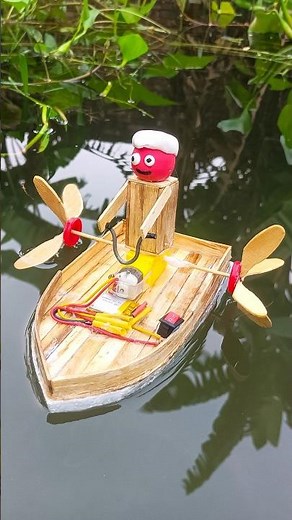 Simple Idea Making an Amazing Mini Robot Boat with ice cream sticks and DC Motor //#reels #shorts