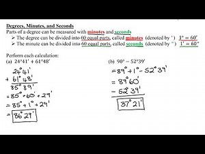 Degree, Minutes, and Seconds: Adding and Subtracting Angles That are in Degrees and Minutes