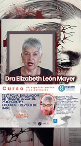 Curso: Evaluación de Psicopatía con PCL-R 🧠 Elizabeth León Mayer, formada por Dr. Robert Hare 👩‍🏫 Aprenderás: • Uso del instrumento específico para psicopatía 📊 • Técnicas de evaluación especializadas 🔍 • Bases para otros métodos de evaluación 📚 Exclusivo en Righetti Capacitación 🏆 Más información por DM 💬 #PsicologíaForense #DesarrolloProfesional0 | Righetti Capacitación.