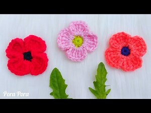How to crochet Poppy flower I Easy crochet flower tutorial for beginners