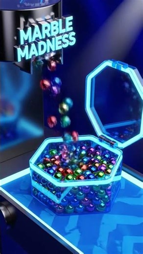 Mesmerizing Marbles Fill Hexagon on Glowing Conveyor Belt! ✨