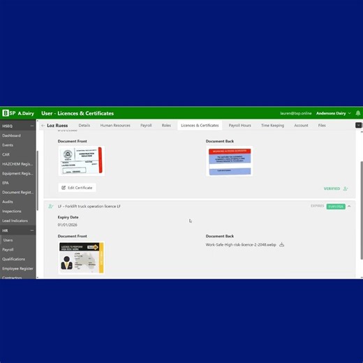 Stop Chasing Expired Licences! BSP Training Records