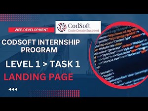 Codsoft Internship Level 1 Task 1 | Landing Page | Web Development | Fresher 2023-2024 | #codsoft