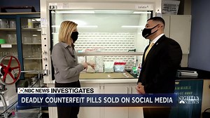 Officials are warning about an increase in counterfeit pills being purchased over social media that may contain the powerful opioid fentanyl. NBC News’ Kate Snow goes inside a DEA lab to learn more about the counterfeit pills and the growing crisis. | NBC Nightly News with Tom Llamas