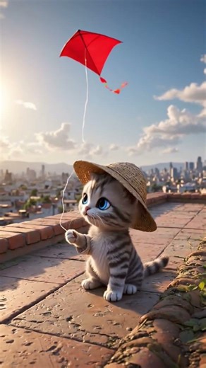 cats flying kite#cat #kite #shortsfeed #shortsvideo #fypシ゚viral