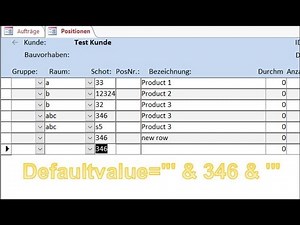 Ms Access: Set Default Value in VBA, DevaultValue