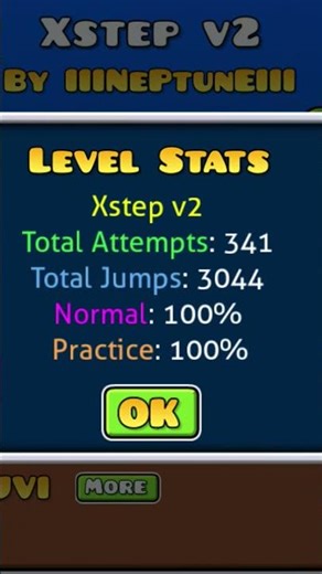 finally beat Xstep v2 in only 341 attempts!!!! #geometrydash #geometrydash #gdupdate