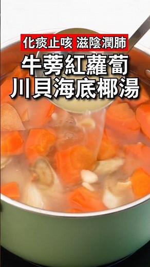 海底椰川貝牛蒡紅蘿蔔湯｜止咳化痰｜秋天湯水｜滋陰潤肺｜除煩清熱