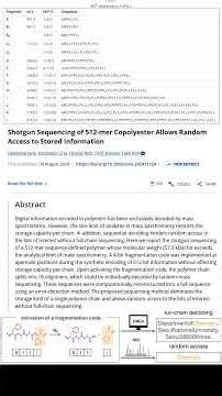 Shotgun Sequencing of 512-mer Polymers with Random Access (2024) - Case Study #chemistry #polymer