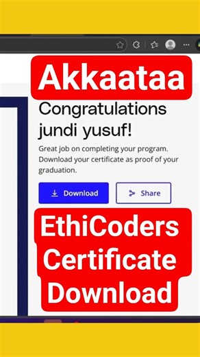 Certificate Ethiocoders Karaa Salphaadhaan | Download Udacity Certificate #nanodegree #tutorial
