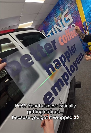 Commercial Graphics Wrap for a Coffee Van #SmallBusinessMarketing #VanWrap #GraphicsInstall #POV #tintingchicago #chicagobusiness #chicago