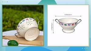 Decorated Colander Rust-proof Metal Fruit Plate Drain Hole for Party Use