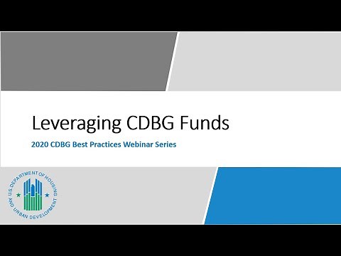 CDBG Best Practices Webinar Series: Leveraging CDBG Funds