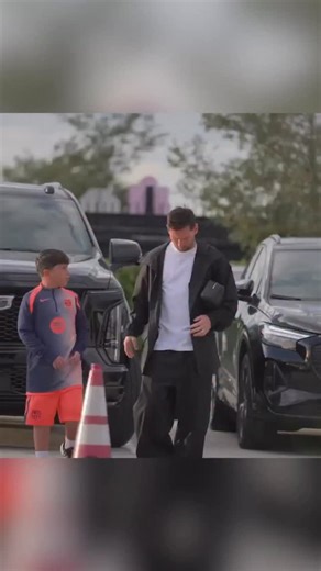 Mateo Messi pulled up in a Barcelona tracksuit to Inter Miami training alongside his dad 🐐 (via @InterMiamiCF) | ESPN FC