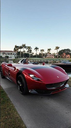 The Ferrari Monza SP1 arrives at Cavallino Classic Palm Beach.
