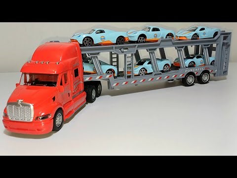 Diecast Car Carrier Truck 🚛 | Unboxing 6 Realistic Metal Cars | Detailed Showcase