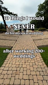 BRIDES — after working over 200 weddings, I’ve learned what I personally believe makes the day magical… and what just isn’t worth it. Here are 9 things I would never do for my own wedding: 1. Having people pay per drink — if you want a party people need to be drinking 2. A super long family photo list — it’s miserable, and no one enjoys it. 3. A garter removal — awkward for everyone and rarely fits the vibe. 4. Saying “yes” to bad ceremony lighting — pictures last forever, and harsh light will r