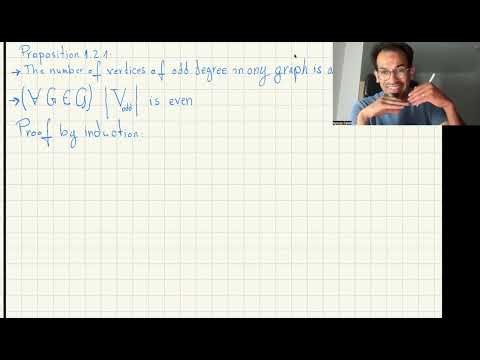 Proof 2 (in Arabic): The Number of Odd-Degree Vertices is Even — Proof by Induction