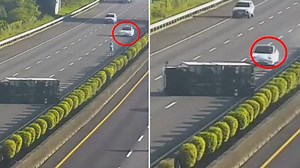 10K views · 29 reactions | Shocking footage captured the moment a Tesla Model 3 car crashed into an overturned truck on a busy highway in Taiwan. According to the driver of the Tesla, the vehicle was on Autopilot mode at the time of the accident. Local reports say no one was injured, and the Tesla driver refused to go to hospital. #Tesla #Crash #ElonMusk | ODN | Facebook