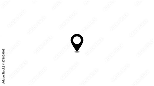 Location pin icon animation map marker and navigation point. Map location pin design for place address and destination marking. Digital location icon animation for map navigation and position