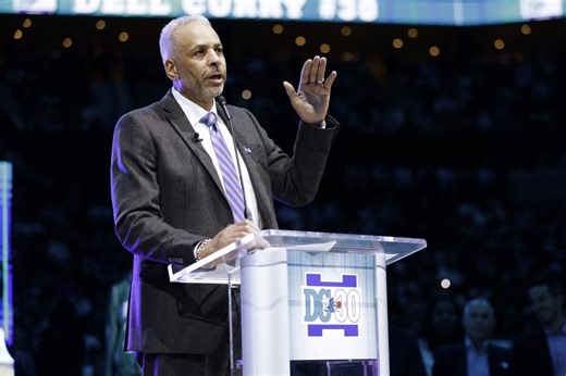 Dell Curry's New Wife Goes Viral at Hornets Legend's Jersey Retirement | College Sports Network