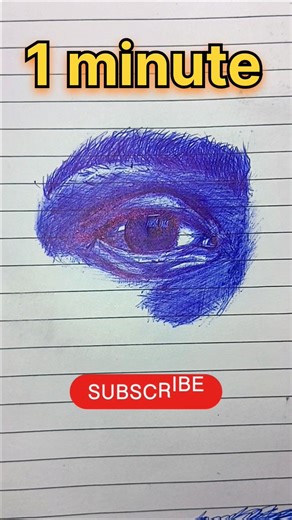 1 Minute Realistic ‼️Eye Drawing 😱 Easy Trick🤬