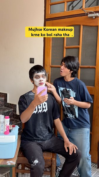 Korean Makeup Prank 🤣#comedy