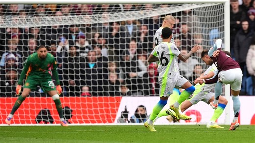 Aston Villa 1-0 Manchester City: Cash's volley enough as errant City end unbeaten run