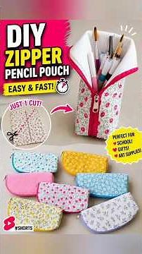 ✂️ Make This Cute Pencil Pouch with One Zip! 🎁 Handmade Pencil Pouch in Just Minutes! #Shorts #viral