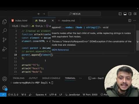 075 JavaScript Lecture 21 Create Element in DOM VIDEO