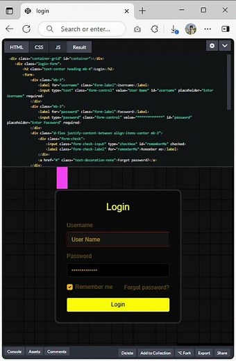 Login Page Design with HTML & CSS | Responsive Login Form #Short #loginpage #login #animate #shorts