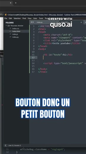 Sublime Text pour Débutants : appeler des fonction javascript !