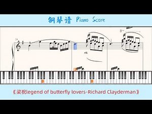 梁祝legend of butterfly lovers理查德·克莱德曼Richard Clayderman🎹Piano Score钢琴谱指法