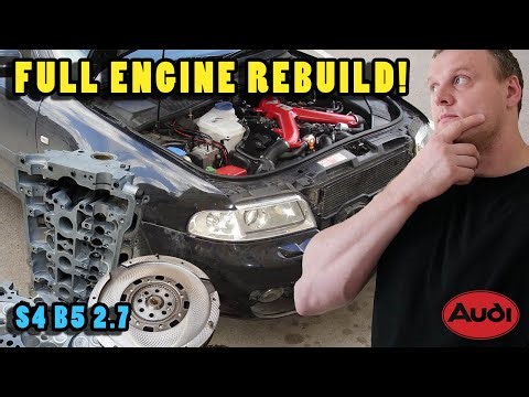 AUDI S4 B5 2.7 V6 BiTurbo FULL ENGINE REBUILD - LONG VIDEO - ALL PARTS COMBINED