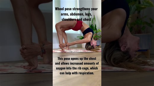 How to yoga wheel pose for strong abs, arms & shoulders. For all ages and body types #shorts
