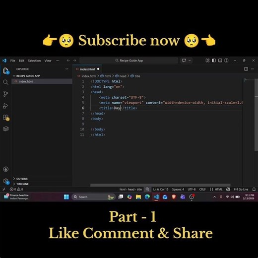 RACIPE GUIDE APP WEBSITE CREATE A HTML CSS & JAVASCRIPT PROJECT PART - 1