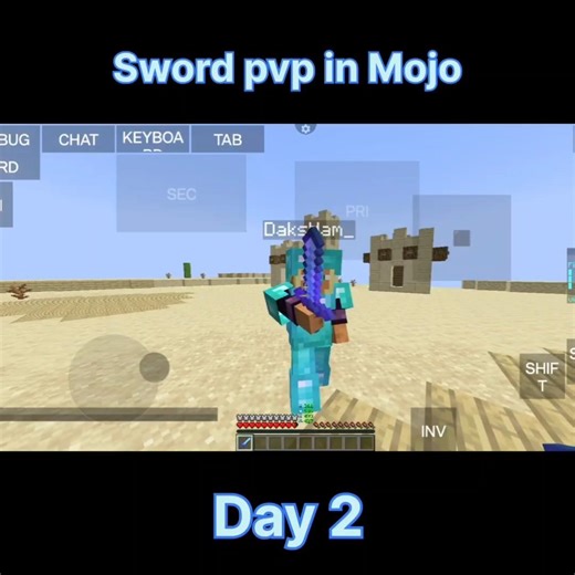 Sword pvp in Mojo launcher ⚔️🔥 Day 2 #minecraft #mcpe #swordpvp #shorts #trending