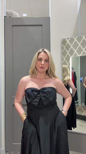 Can you believe this dress is from Target?? Find the link pinned in my comments or the top of my page in my LTK! Wearing this black bow dress I tried on for Target Tuesday! Grab it now because Target’s price match will let you easily get the black friday deal when it is on sale! It comes with straps but I think it is so much better without! #christmas #christmasdress #holidaydress #bowdress #target #targetfinds #targetpartner #blackfriday #targetstyle #tryonhaul #blackdress @target #stylewithnos