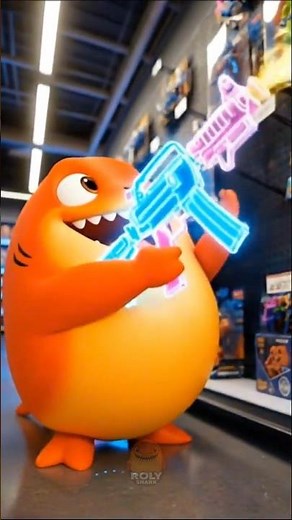 Roly Shark Loves Tech Too! This Glowing M4 Toy Gun is So Cool! #Rolyshark