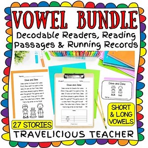 SHORT & LONG VOWEL Decodable Reader Books, Reading Passages, & Running Records