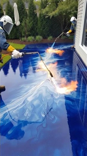 They Turned a Blue Resin Floor into FIRE 😱🔥 (Insane Process)
